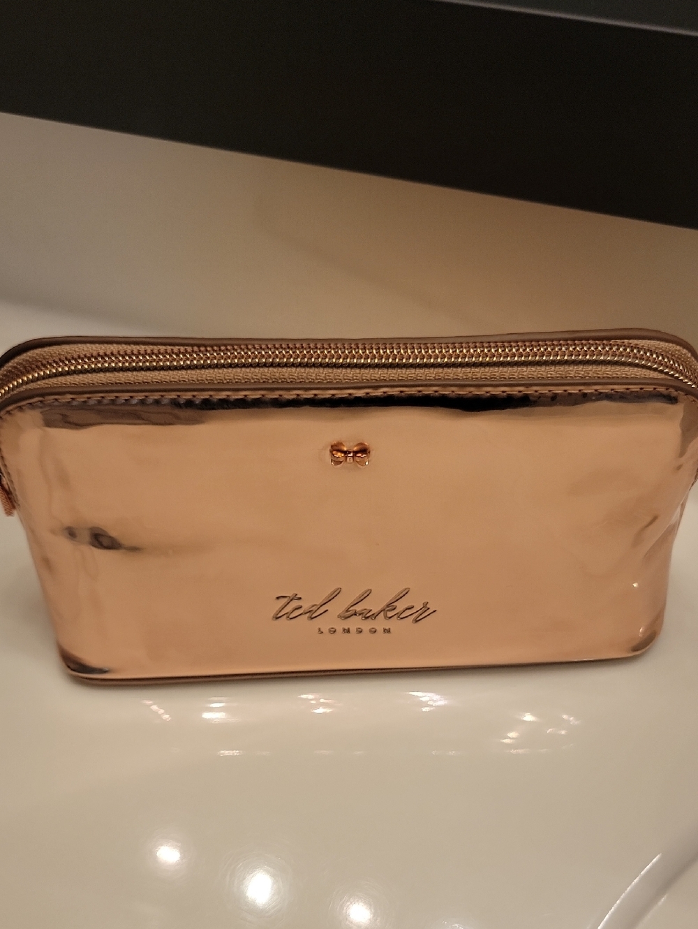 Ted Baker Metallic Rose Gold Makeup Pouch